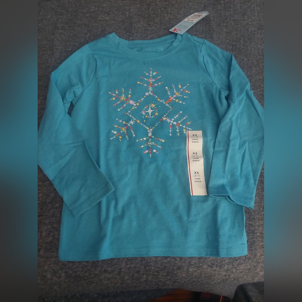 Nwt cat & jack long sleeve‎ tee xs 4-5